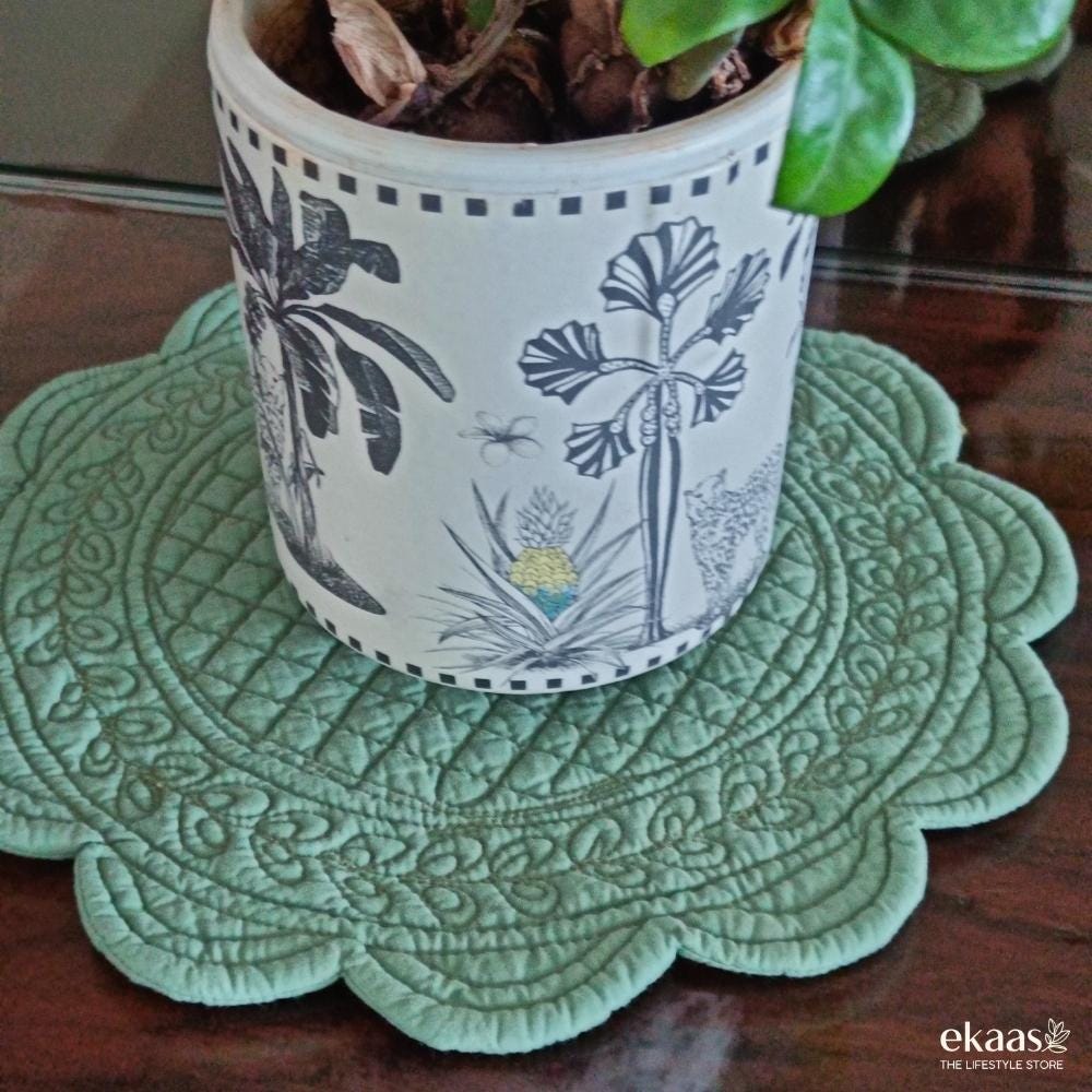 Baby Melon Quilted Placemats, Set of 2