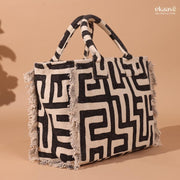 Handprinted Cotton Weekender Bag