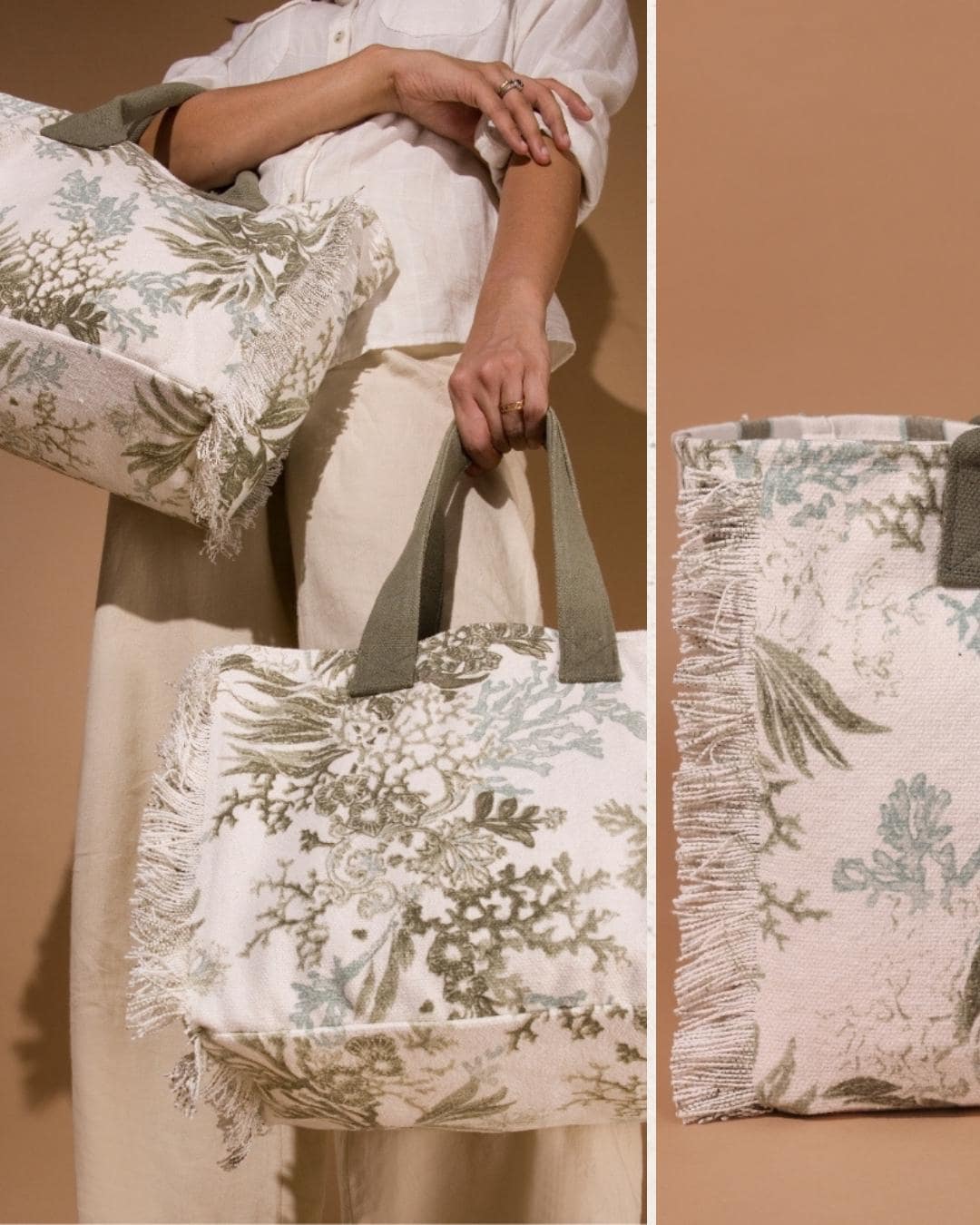 Handprinted Cotton Weekender Bag