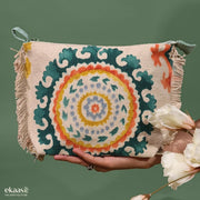 Handprinted Cotton Makeup Bag