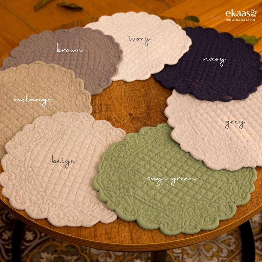 Baby Melon Quilted Placemats, Set of 2