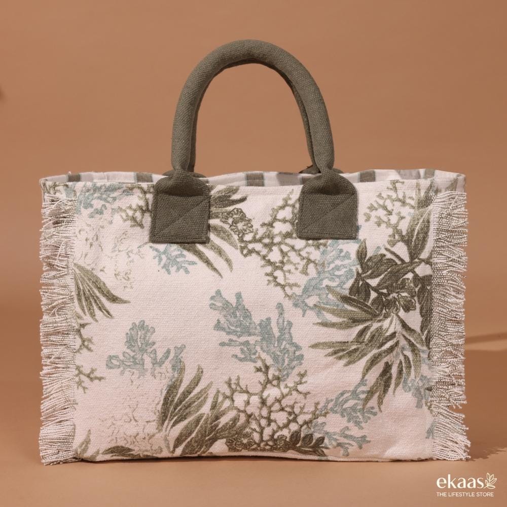Handprinted Cotton Weekender Bag