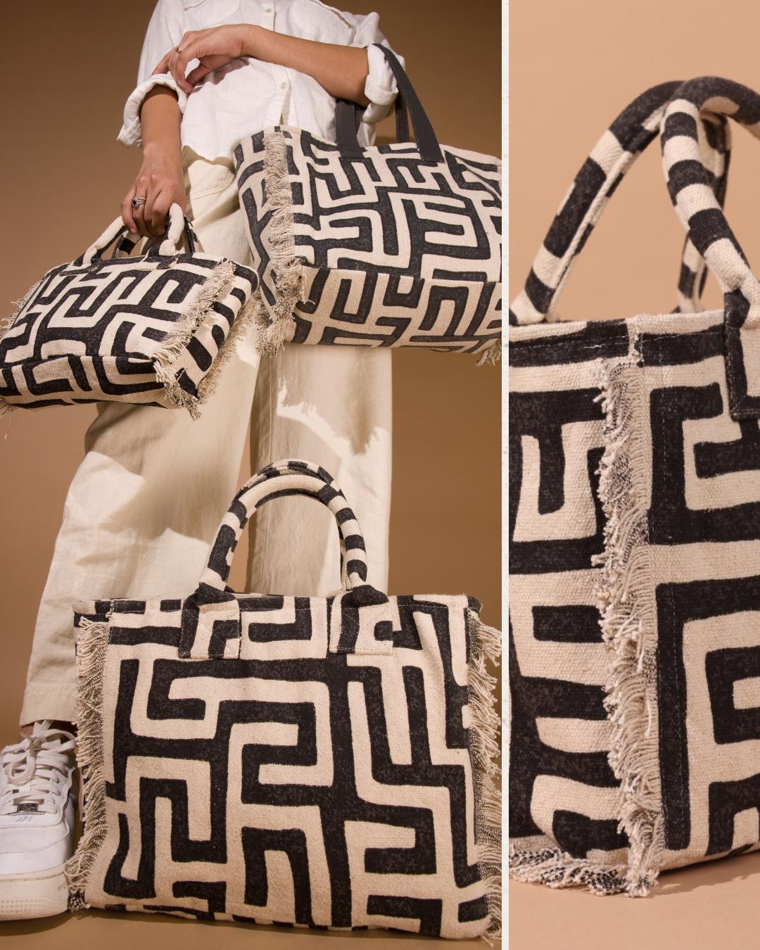 Handprinted Cotton Weekender Bag